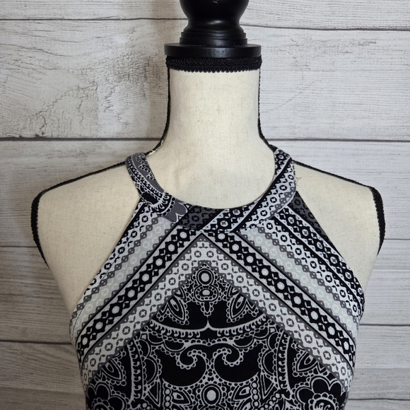 Venus Black And White Paisley Dress, Size S - Picture 3 of 5